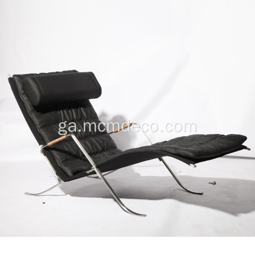 Cathaoirleach Lounge Black Chaise nua-aimseartha